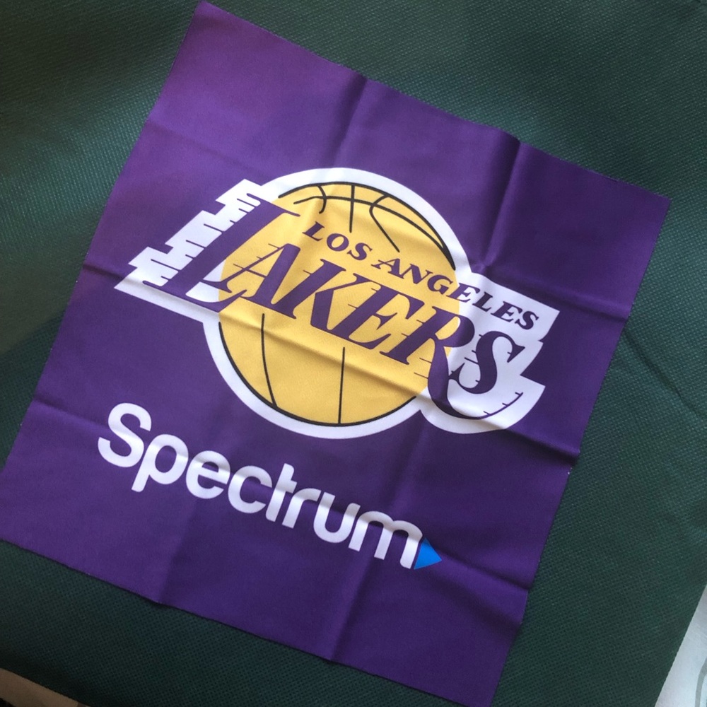 OFFICIAL LAKERS CLOTH DISTRIBUTED AT LAKER GAME